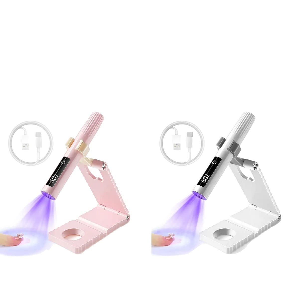 Cross-border Handheld Nail Lamp, Small Portable Rechargeable Nail Lamp with Display, LED UV Gel Nail Curing Light, Mini Nail Dryer
