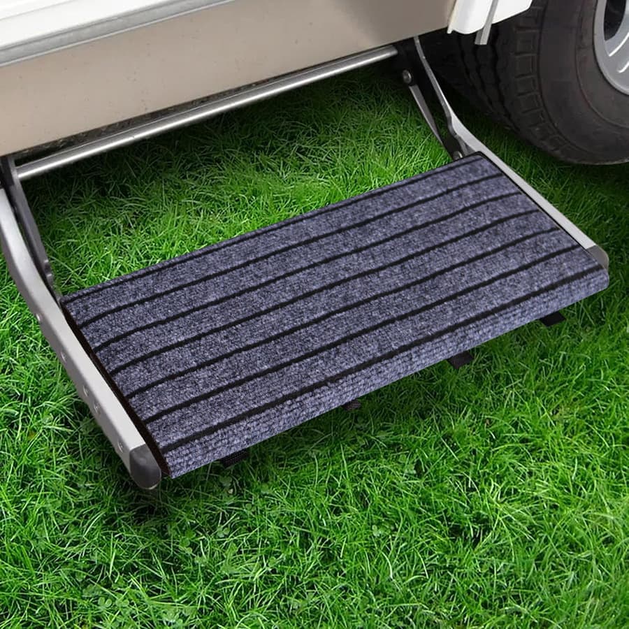 Adjustable RV Step Protection Mat, Anti-slip Camper Van Stair Tread, Easy-to-Clean Floor Mat for Camping Vehicles