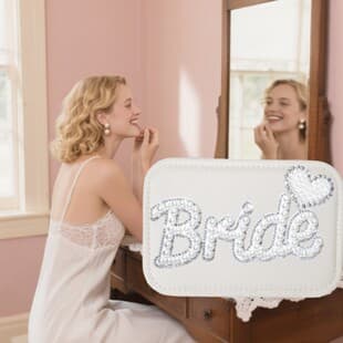 Cross-border New Bride Jewelry Storage Bag Amazon Pearl Letter High Appearance Bride Makeup Bag