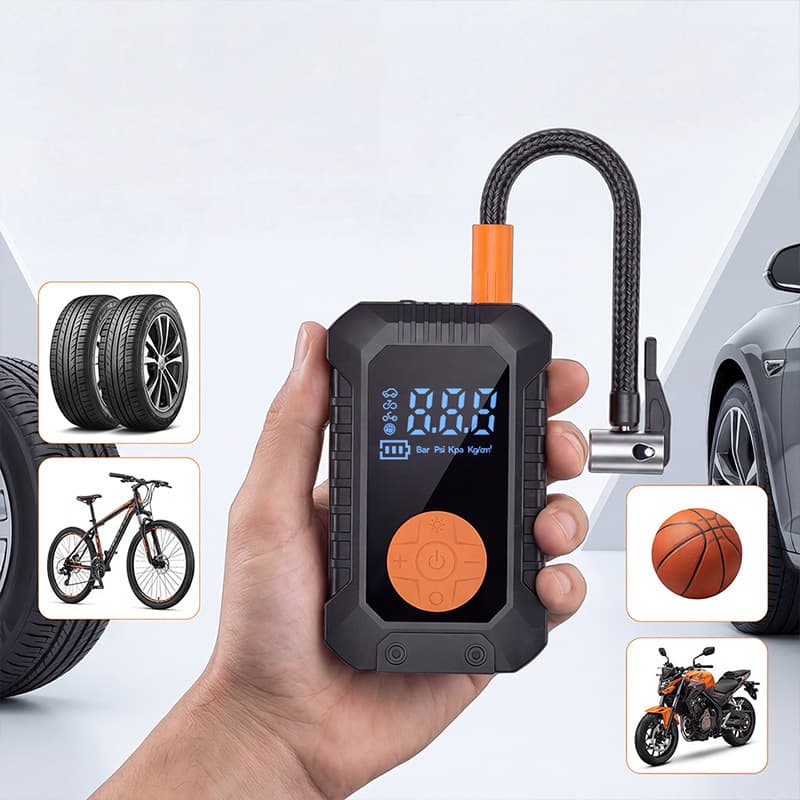 Car Inflator Portable Air Pump for Tires Outdoor Bicycle Smart Digital Display Electric Air Compressor Cross-Border Hot Selling
