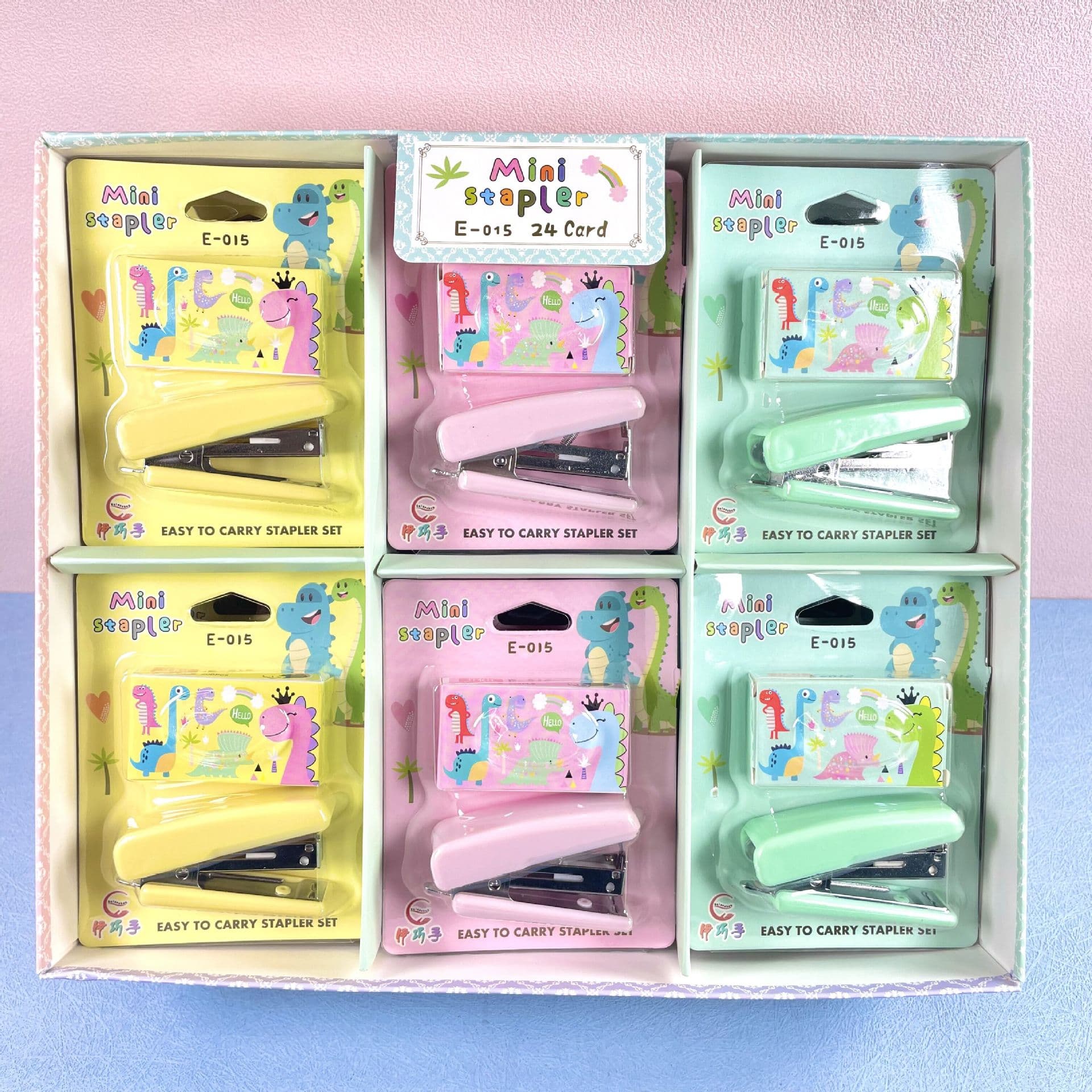 Cartoon 10# Mini Stapler Set, Cute Dinosaur Hand Stapler for Elementary Students, Small Gift Wholesale