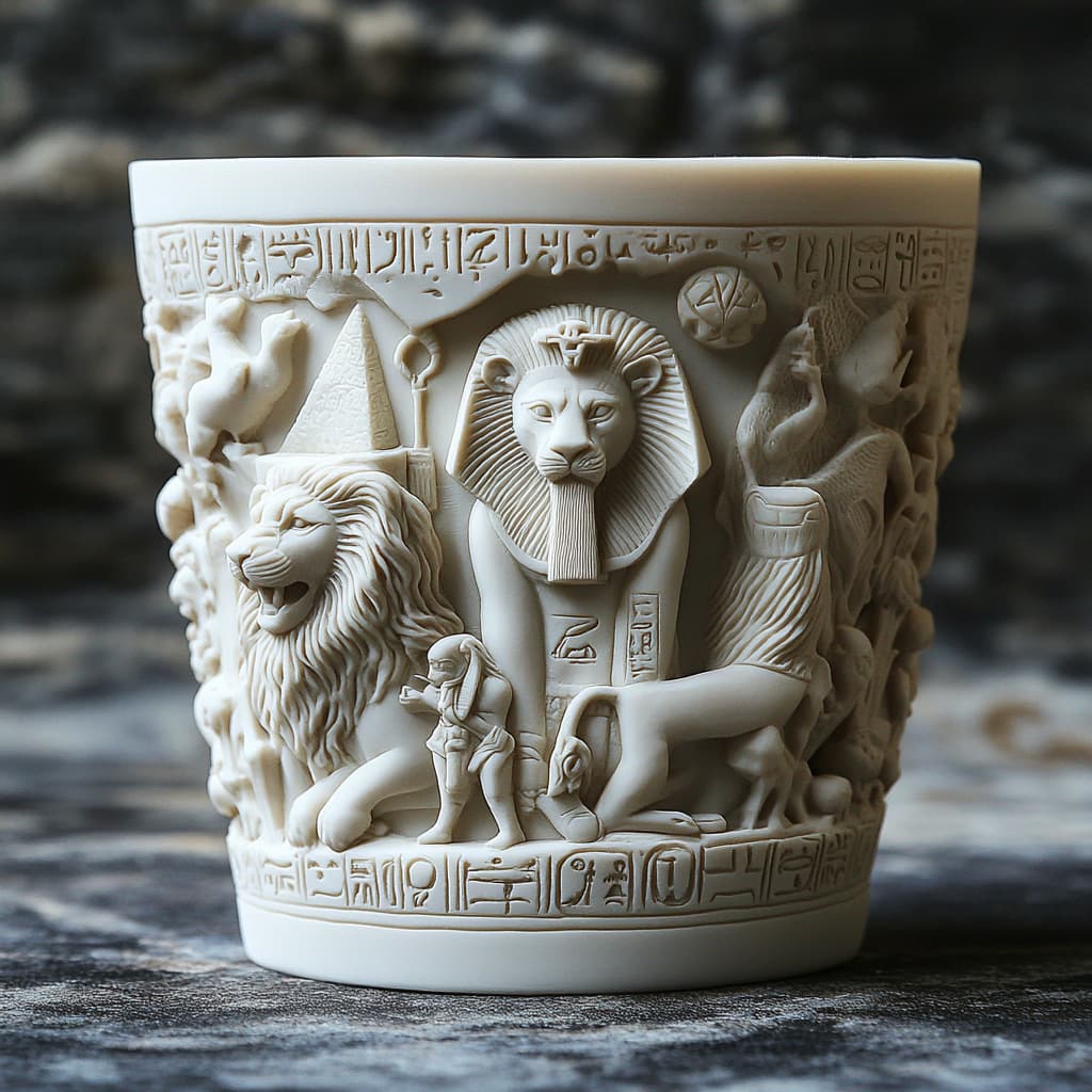 Lexin relief plaster aromatherapy candle cup aromatherapy stone diffuser cup Egyptian pyramid candlestick ornaments exclusively for cross-border supply