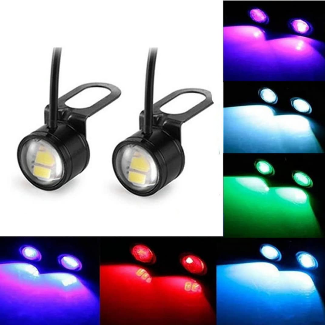 Motorcycle Eagle Eye Ghost Flame LED Decorative Light, Modified Pedal Light, Mirror Light, Car Front Light, Long-Lasting Rogue Light