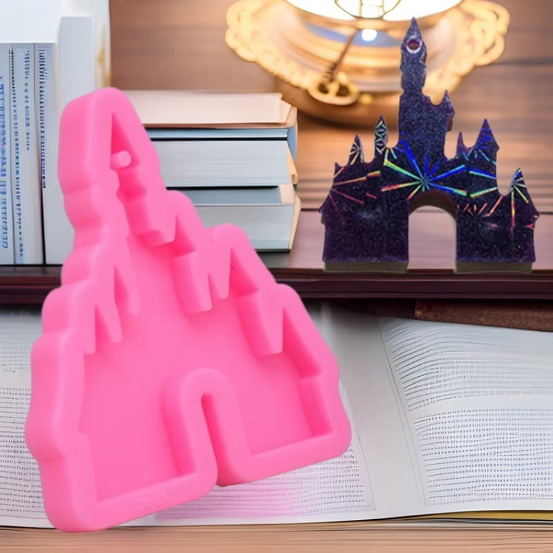 DIY Vintage Castle Keychain Resin Mold, Car Aroma Diffuser Pendant Silicone Mold, Factory Direct