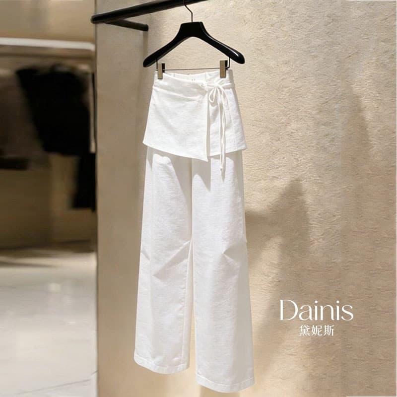European goods 2026 new fashion versatile slim wide leg pants loose bf lazy style white butt curtain casual pants for women spring