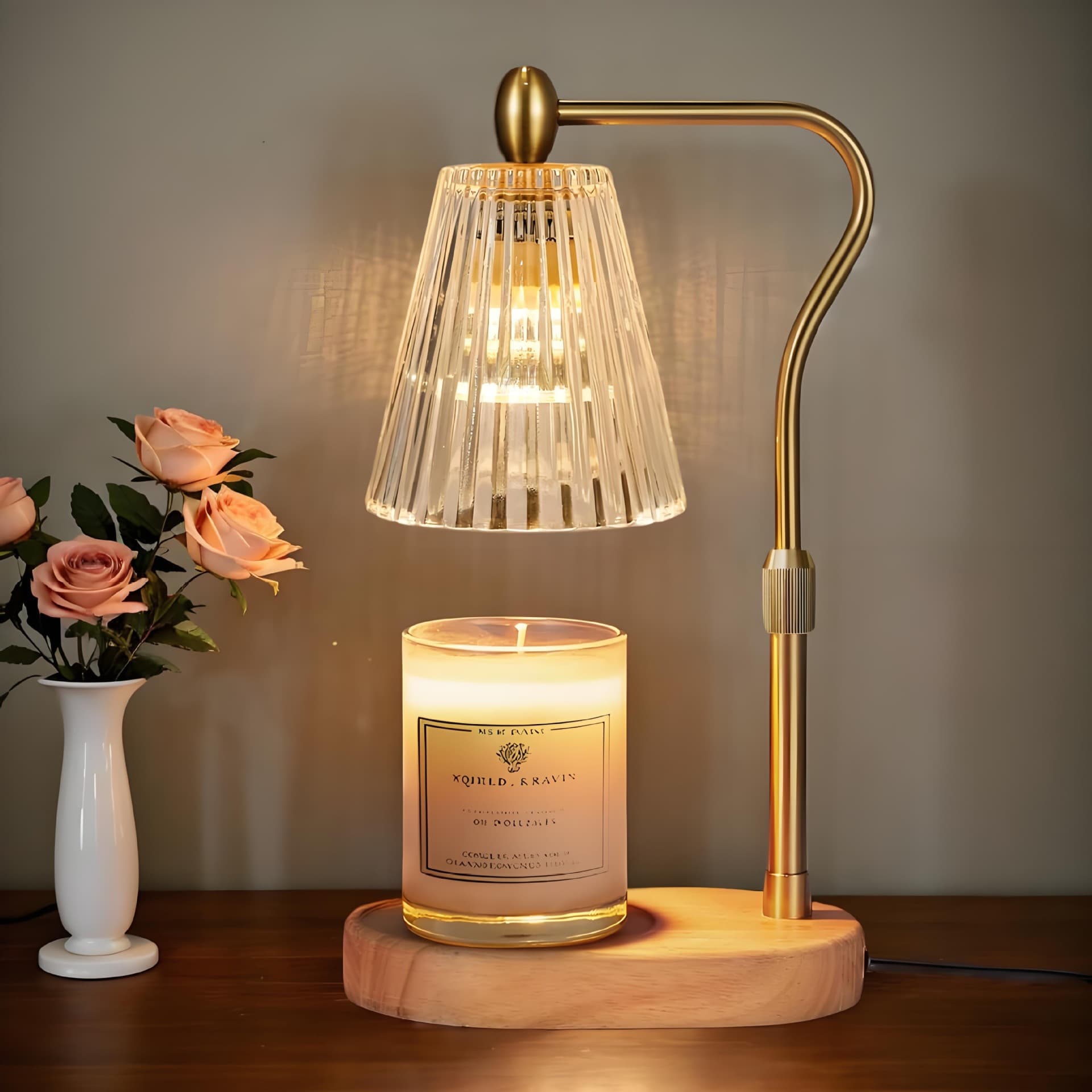 Best-selling Aroma Lamp, Warm Ambiance Candle Light, Wooden Night Light for Bedroom Bedside, Desktop Candle Decoration and Candle Holder
