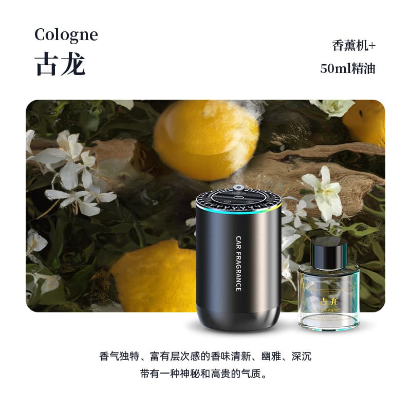 Cross-border Car Aroma Diffuser with Starry Sky Lights, Automatic Spray Car Perfume, Cologne Car Diffuser