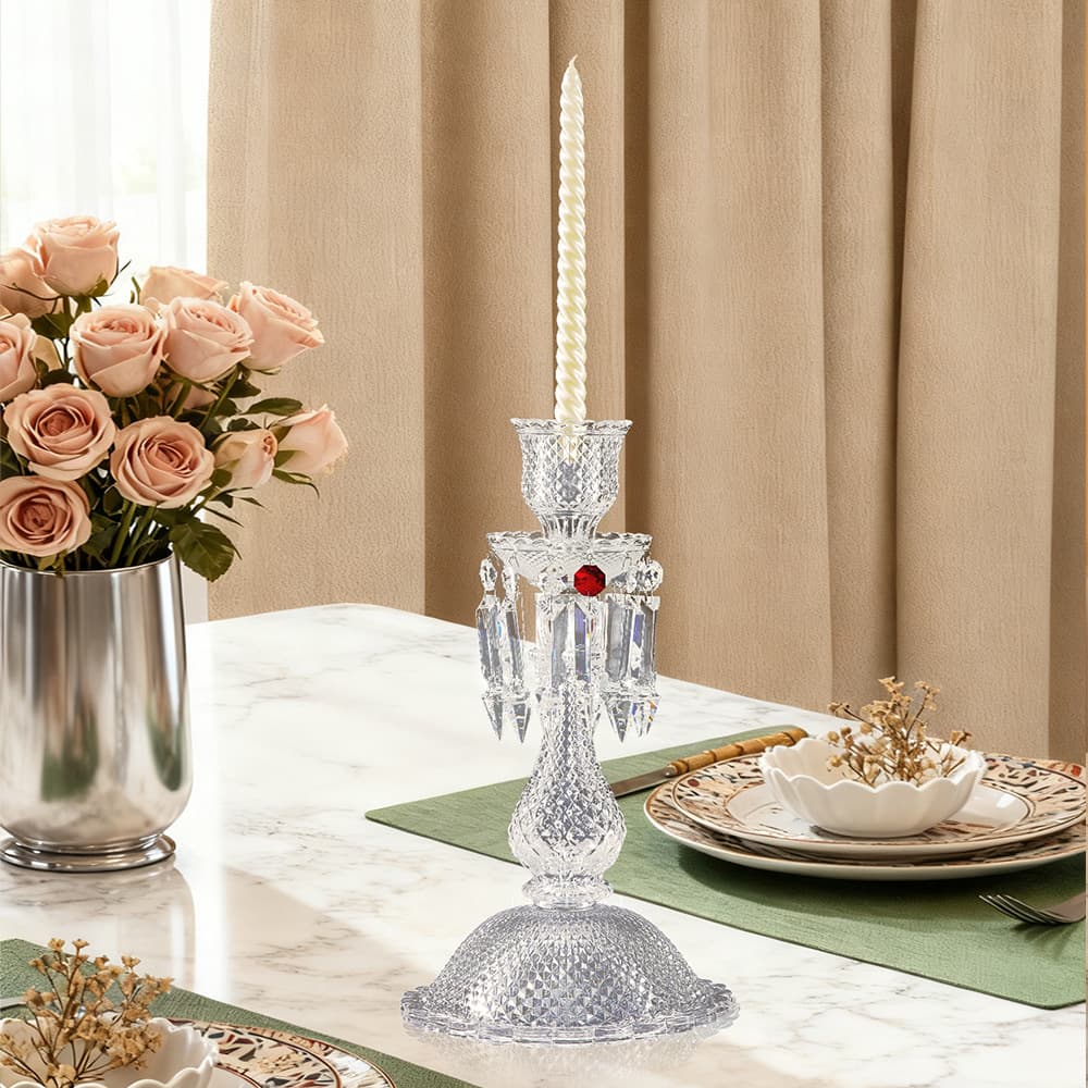 Light Luxury French Crystal Candle Holder Glass Aromatherapy Candlelight Dinner Wedding Prop Crystal Candle Holder Candelabra