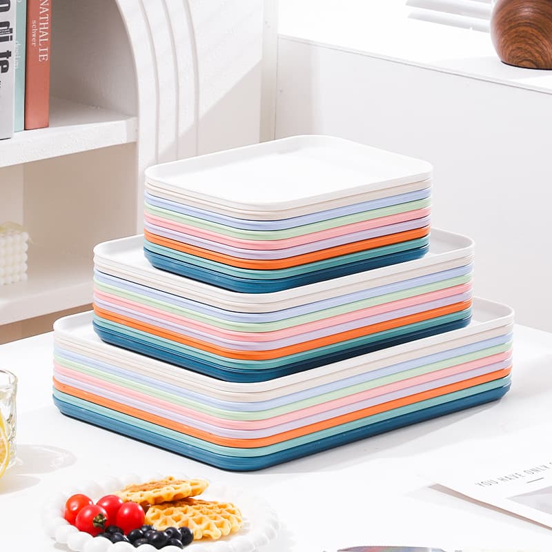 Korean Ins Style Simple Solid Color Square Tray Serving Plate Dessert Storage Baking Cake Tray