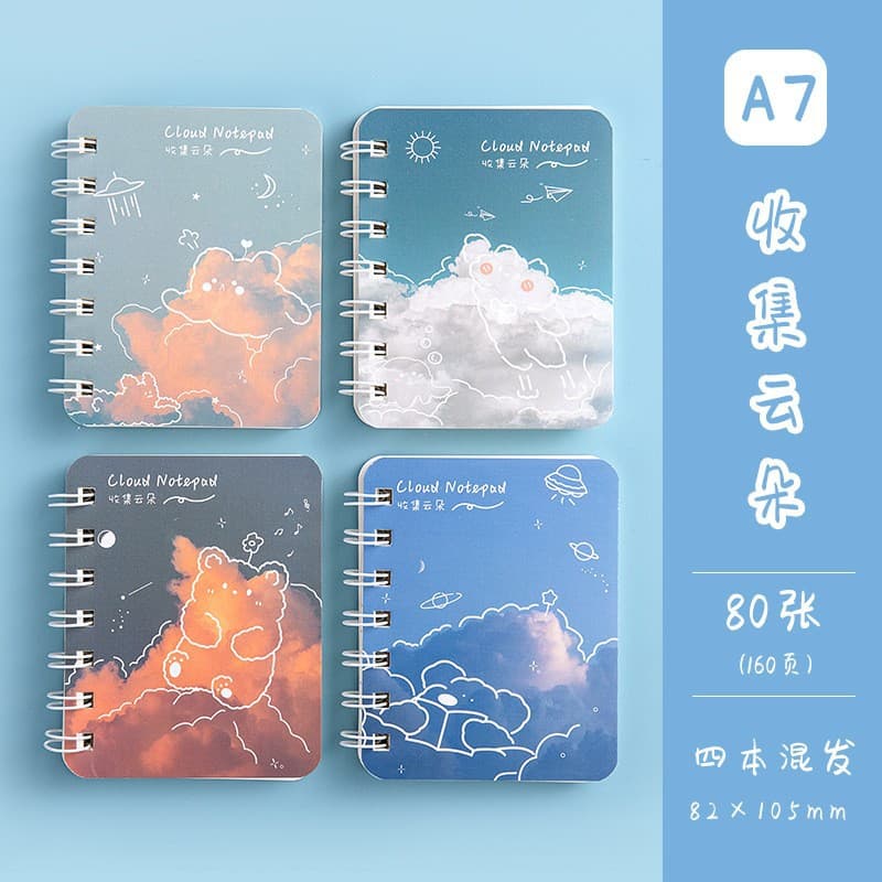High-Quality A7 Coil Notebook for Elementary Students, Cartoon Side-Flip Portable Notebook with Logo Printing