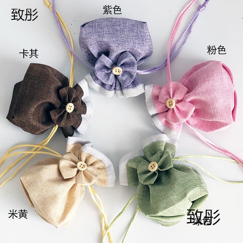 Cute Small Drawstring Cotton Linen Sachet Bag Empty DIY Pouch Candy Gift Bag Direct Sale