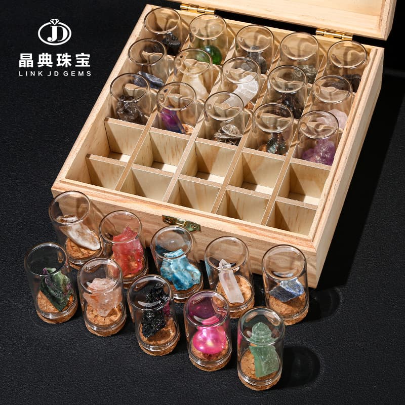 Jingdian Jewelry, Wishing Bottled Ore Specimens, Natural Crystal Raw Stones, Rock Popular Science Collection Ornaments Wholesale