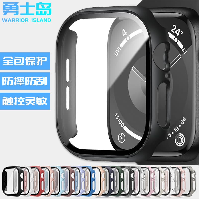Tempered Glass Film Full Coverage Protective Case for Apple Watch iWatch 7 8 9 10 Full Screen Glass Film Protective Cover 49mm