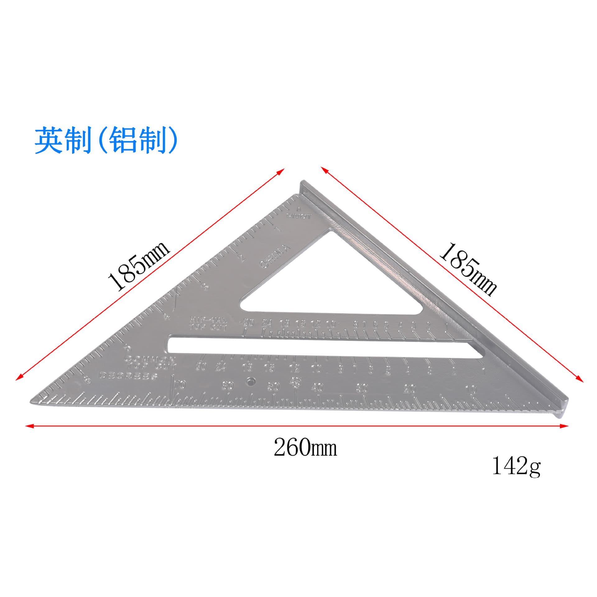 Imperial Metric Triangle Ruler 90 Degree Wide Base Thickened Angle Ruler Aluminum Alloy Triangle Square Woodworking Right Angle Ruler
