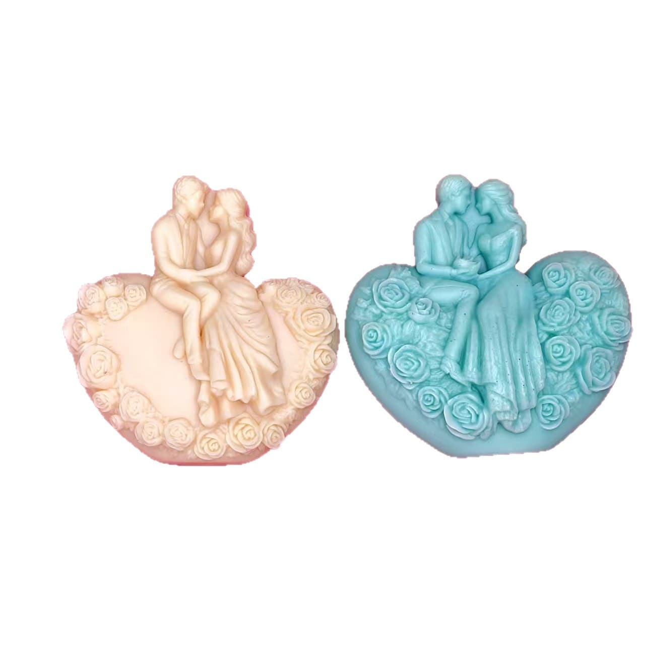 Love Rose Couple Silicone Candle Aromatherapy Gypsum Soap Family Candle Decoration Silicone Mold