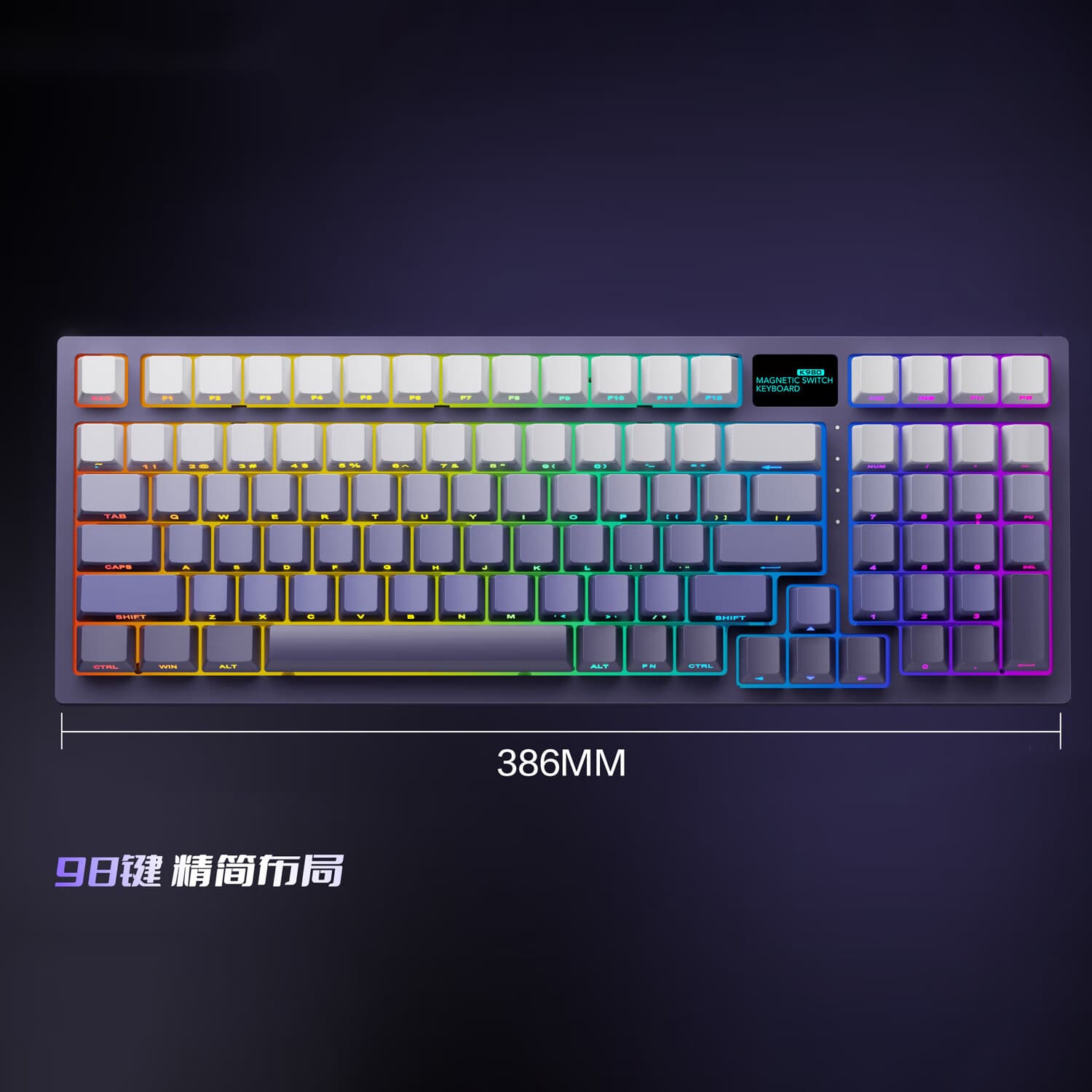 Wired Gaming Keyboard, Customizable 98-Key Side-Printed Keycaps, IP68 Waterproof and Dustproof Mechanical Keyboard