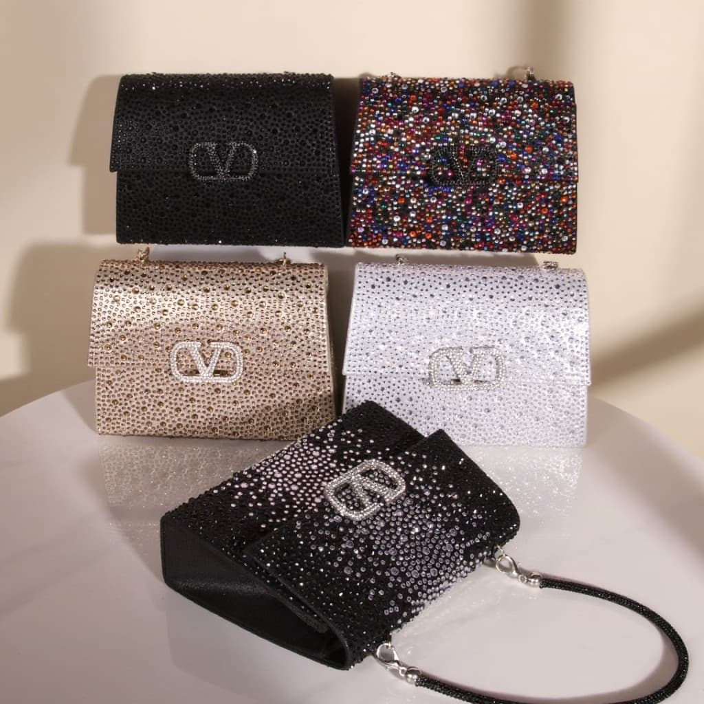 New Diamond-Studded Mini Rhinestone Handbag, European and American Fashion Flap Versatile Shoulder Bag, Crossbody Chain Small Square Bag