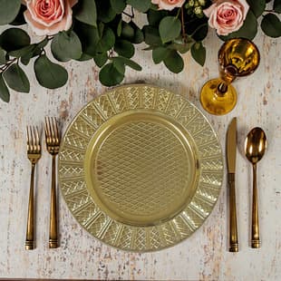 Wo Ju new European-style electroplated round plate, hotel wedding birthday party underplate, plastic plate, Charger Plate