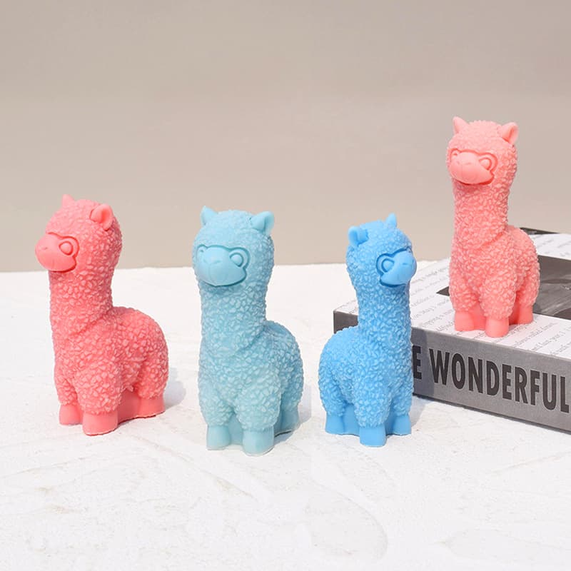 3D Alpaca Candle Mold, Realistic Animal Alpaca Resin Plaster Ornament, Alpaca Scented Candle Silicone Mold