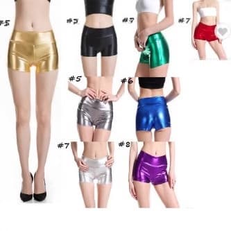 Cross-Border European and American Wish Shiny Shorts Sexy Butt-Lifting Pants Smooth Faux Leather Shorts Foreign Trade Women's Performance Trendy Pants