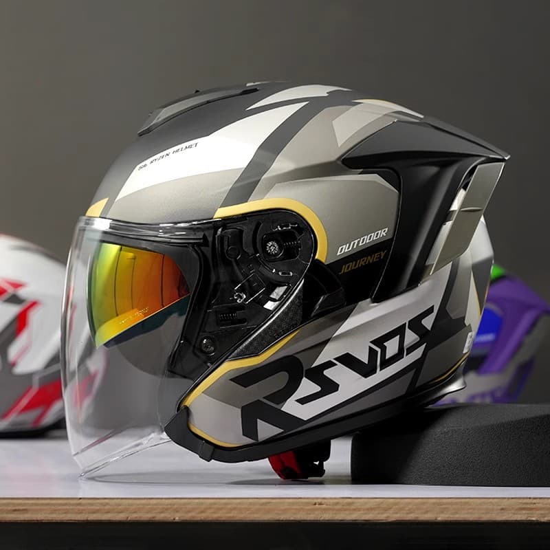 RSV Motorcycle Helmet for Men and Women, Summer Three-Quarter Helmet, All-Season Half Helmet RO-5