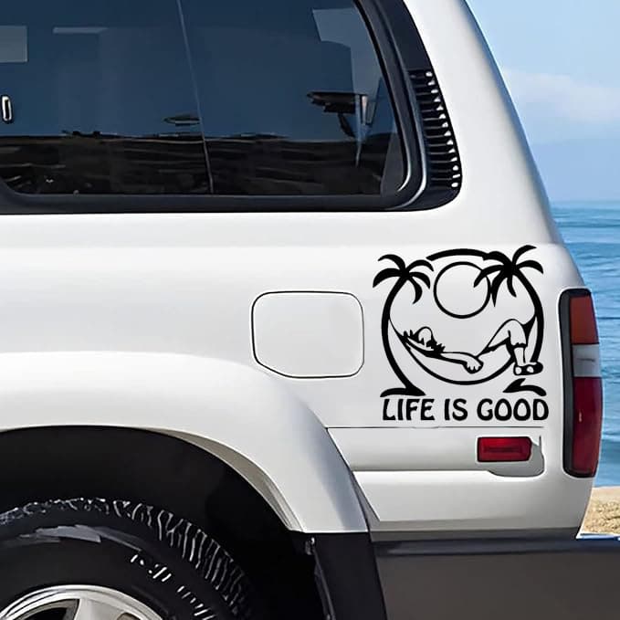 New English Minimalist Life is Good Car Wall Sticker, Best-Selling Amazon Hot Item for Auto Modification