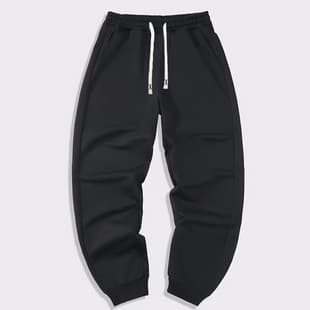 Cross-border High Street New Men's Solid Color Sweatpants, Youth Men's Sports Joggers with Elastic Cuffs
