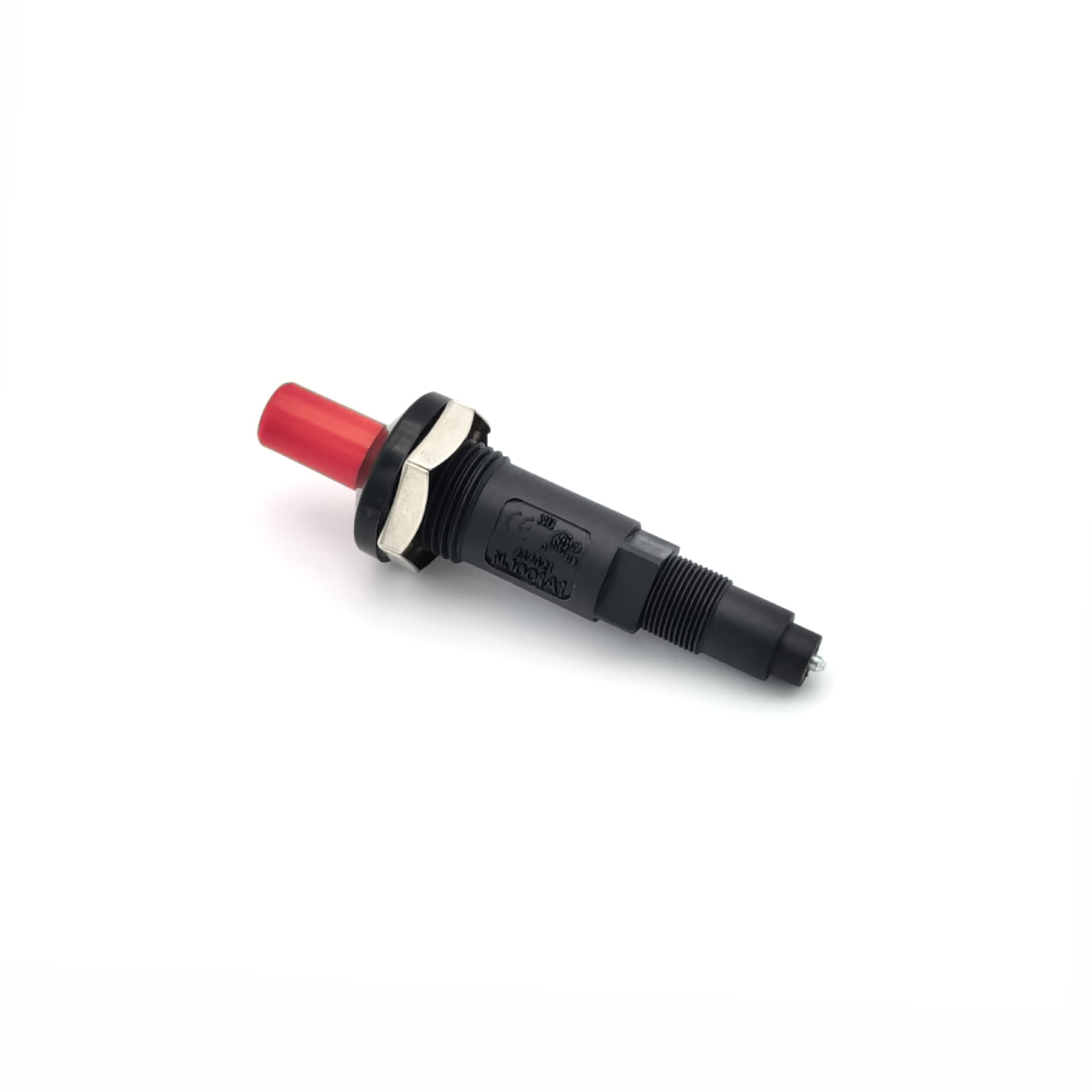 Universal ignition accessory for gas heaters and ovens, threaded ceramic press-type piezoelectric igniter, one input one output