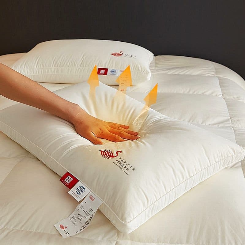 Soft Comfortable Goose Down 95% Pillows for Home Use, Five-Star Hotel Specialist Cervical Support Pillow Cores