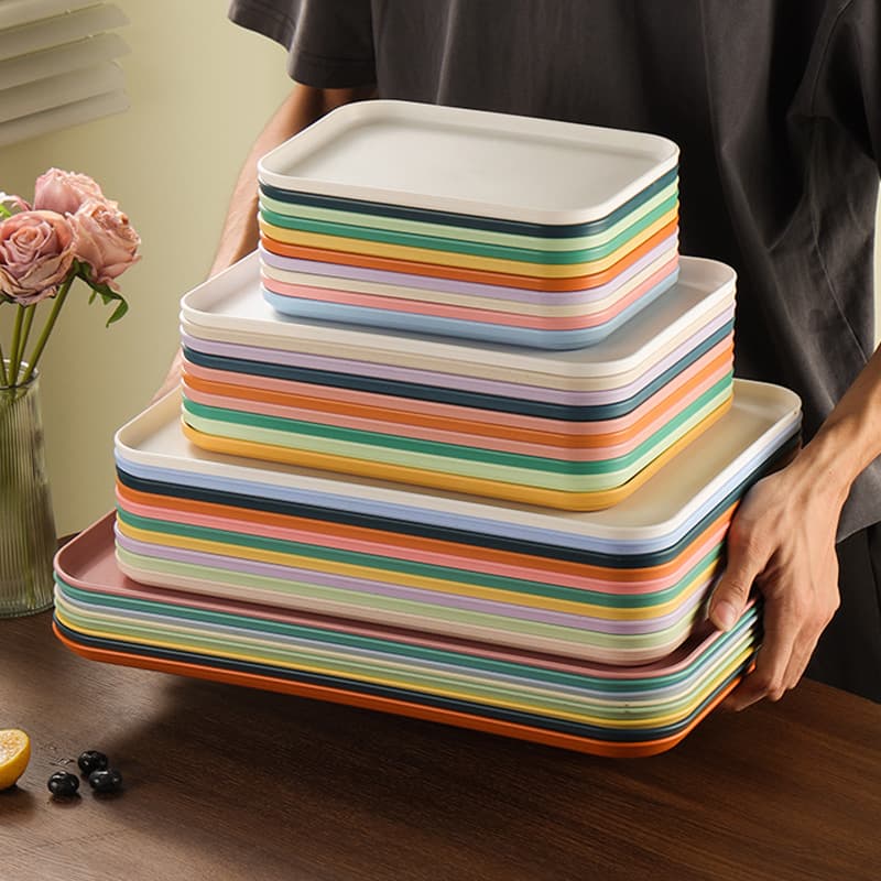 Tea Tray Living Room Cup Tea Cup Tray Household Rectangular Water Cup Tea Cup Tray Fruit Tray Plastic Kai