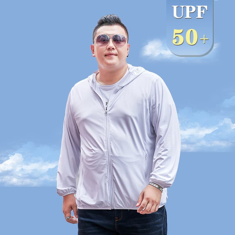 Summer Thin Sun Protection Jacket for Men 2026 New Plus Size Ice Silk UV Protective Cardigan for 300 lbs