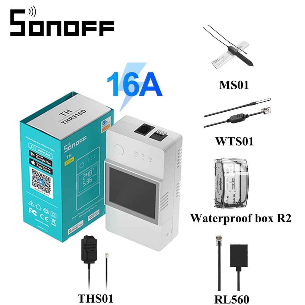 SONOFF TH16 THR316D Yiweilian WiFi timer temperature and humidity switch, intelligent voice control