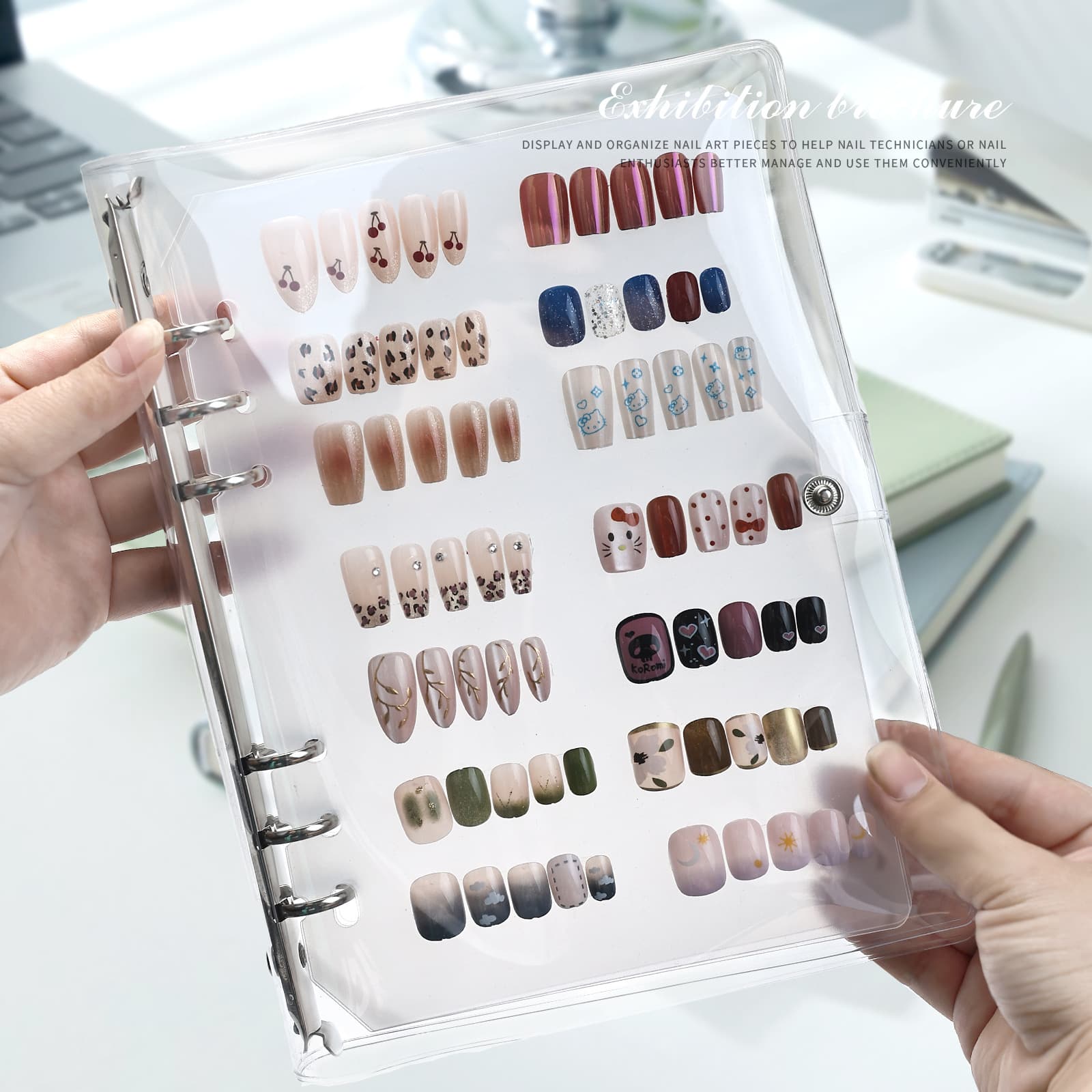 New Wearable Nail Art Storage Album: Nail Art Work Collection Book, Nail Tip Display Board, Storage Album Card Pack Tool