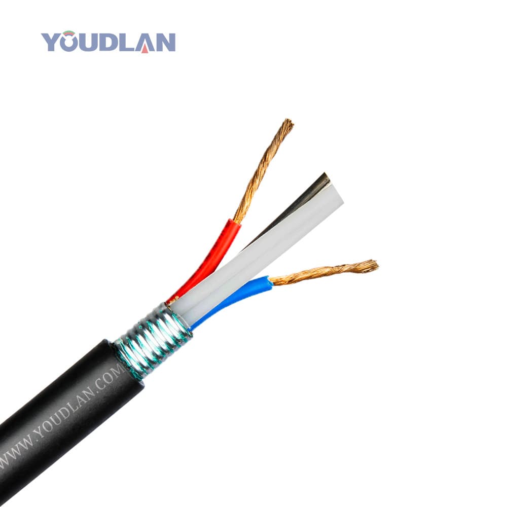 12 Core Fiber Optic Cable + RYJ-3*2.5 Square Photoelectric Hybrid Cable Fiber Optic Power Integrated Line Photoelectric Composite