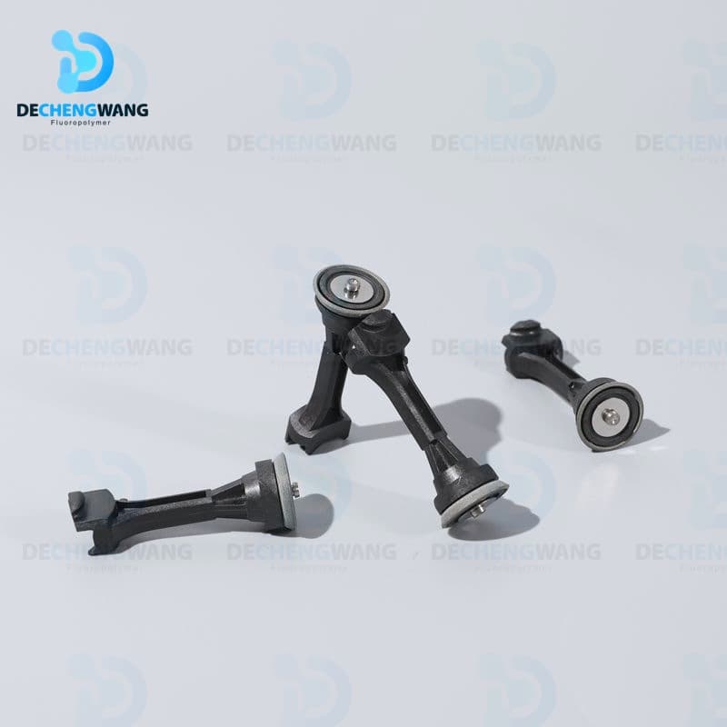 Dechengwang specializes in custom-made new energy vehicle parts, including closed-loop air suspension linkage kits made of PTFE composite material.