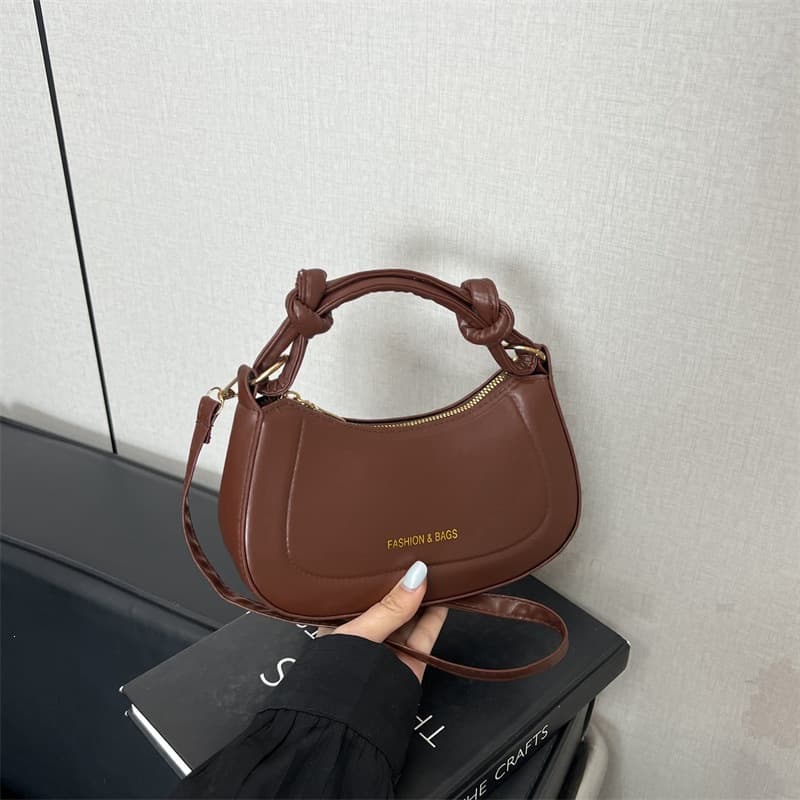 Trendy Fashion Versatile Solid Color Knot Handbag 2026 Spring New Korean Style Crossbody Bag for Women