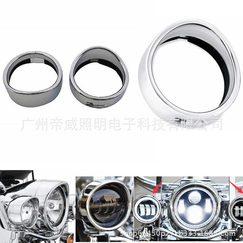 7-inch Wrangler Harley Modified Headlight Bracket, Harley Motorcycle Headlight Protective Cover, Black Silver Visor