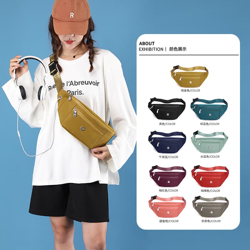Versatile Crossbody Backpack New Style Outdoor Sports Waist Pack, Trendy Women's Sling Bag, Lightweight Water-resistant Nylon Fabric Bag