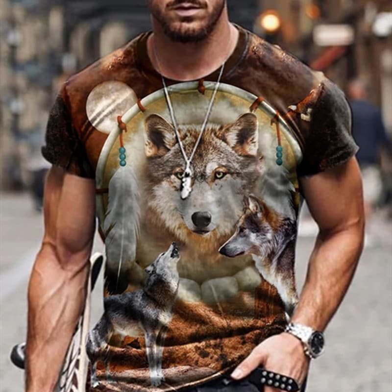 2026 New Amazon Hot Selling Men's Summer Short Sleeve Creative Comfortable 3D Digital Print European and American Personality T-Shirt