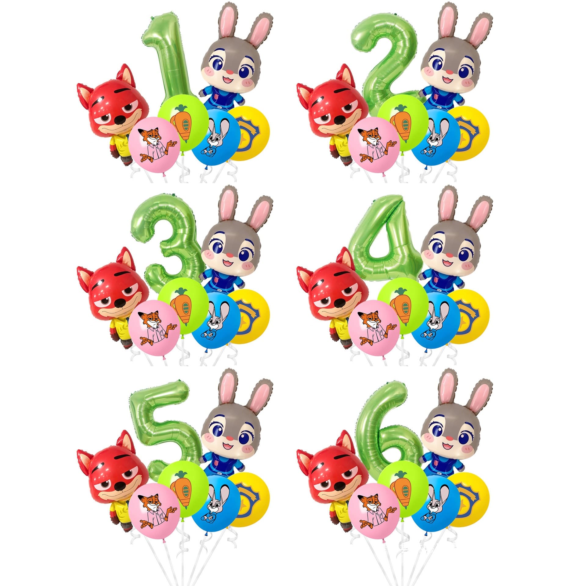 Zootopia Birthday Number Balloons Kids Theme Party Decoration Venue Setup 32-inch Aluminum Foil Balloons