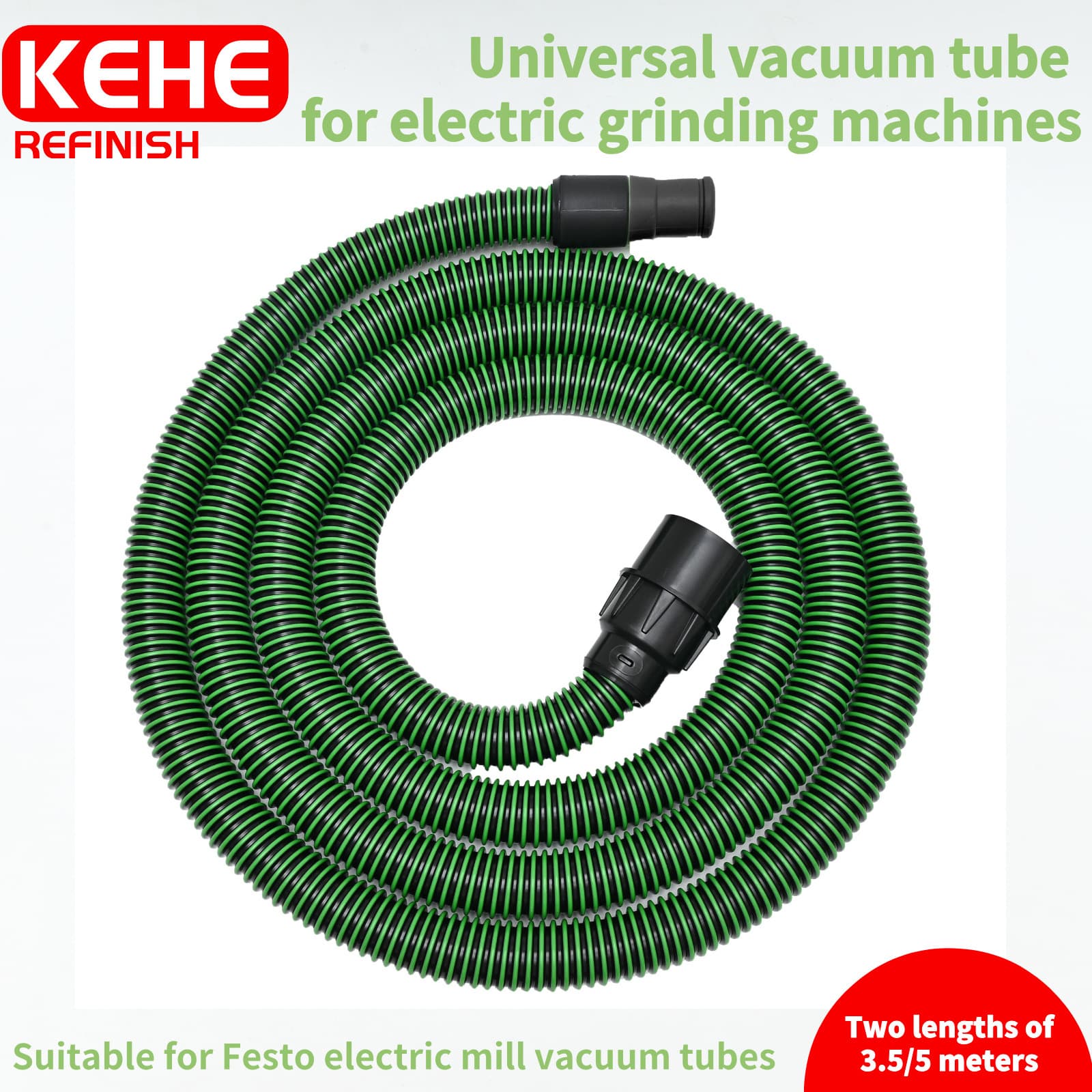 Festool-Compatible Dry Grinder Universal Dust Extraction Hose, Anti-Static Dust Collection Tube with Threaded Corrugated Pipe for Dust Removal