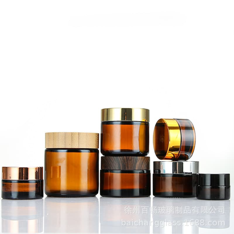 Brown Cream Jar 30g Hand Cream Foot Cream Glass Jar 50g Sunscreen Mask Bottle Brown Eye Cream Face Cream Jar Pot