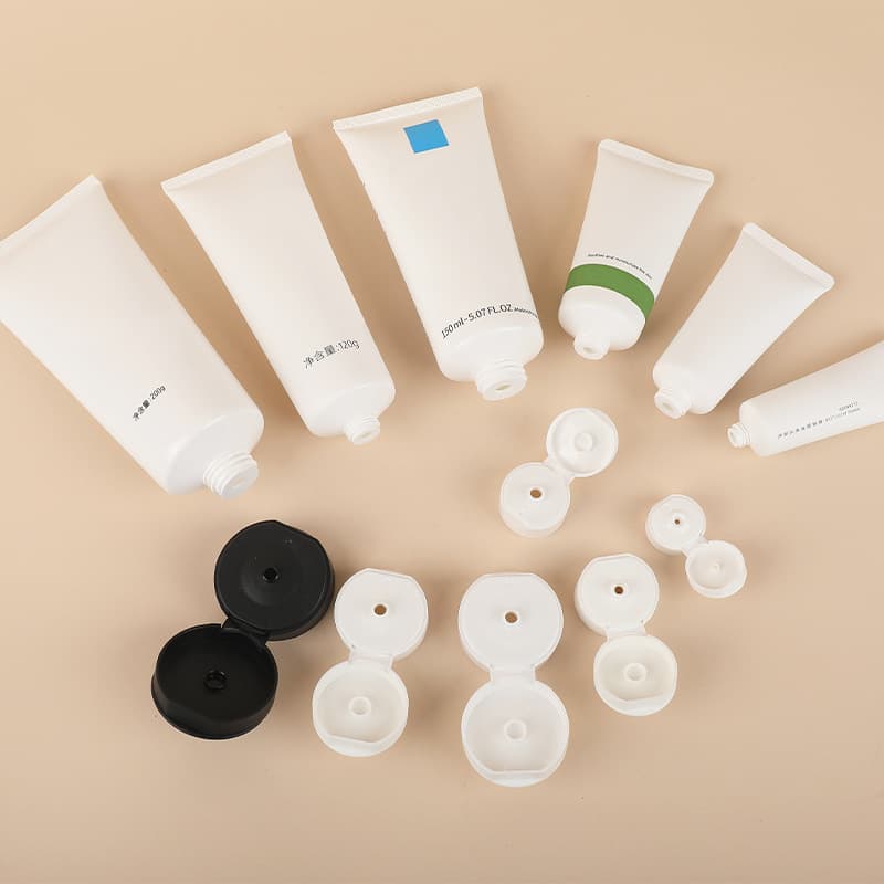 30ml-100ml white facial cleanser hose PE cosmetics and skin care product hose packaging material flip-top squeeze hose