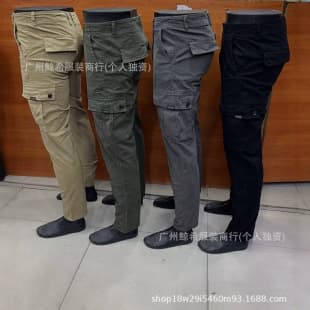 Men's cargo pants casual workwear large pocket jeans in stock cargo jeans