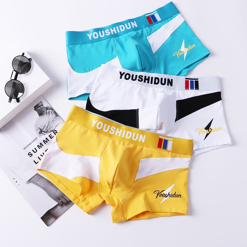 Zhongshan men's underwear, boxer briefs, fashionable low-waist trendy brand sports shorts, cotton trouser underwear for men