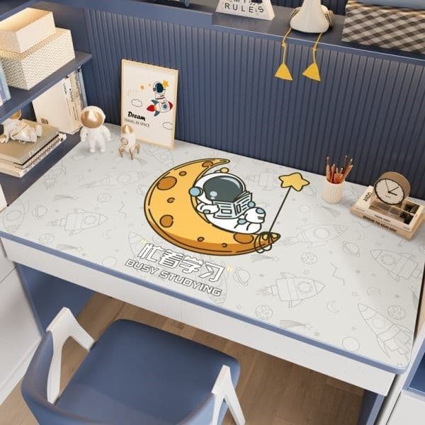 Students Learning Writing Desk Astronaut Tablecloth Children Cartoon Book Desk Mat Eco-friendly Eye Protection Leather Desktop Protective Film