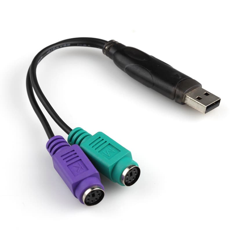 Best-selling Keyboard Converter Adapter USB to PS2 Female Splitter Mouse Interface Scanner USB to PS2 Adapter Cable