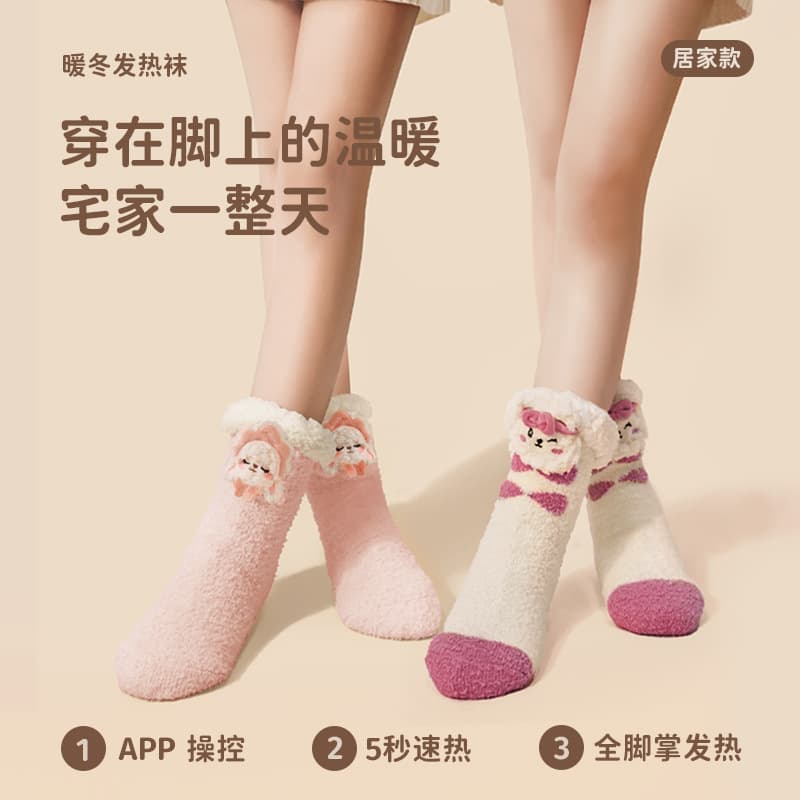 Winter Charging Heated Socks for Women, Bedtime Foot Warmers, Office Foot Warming Device