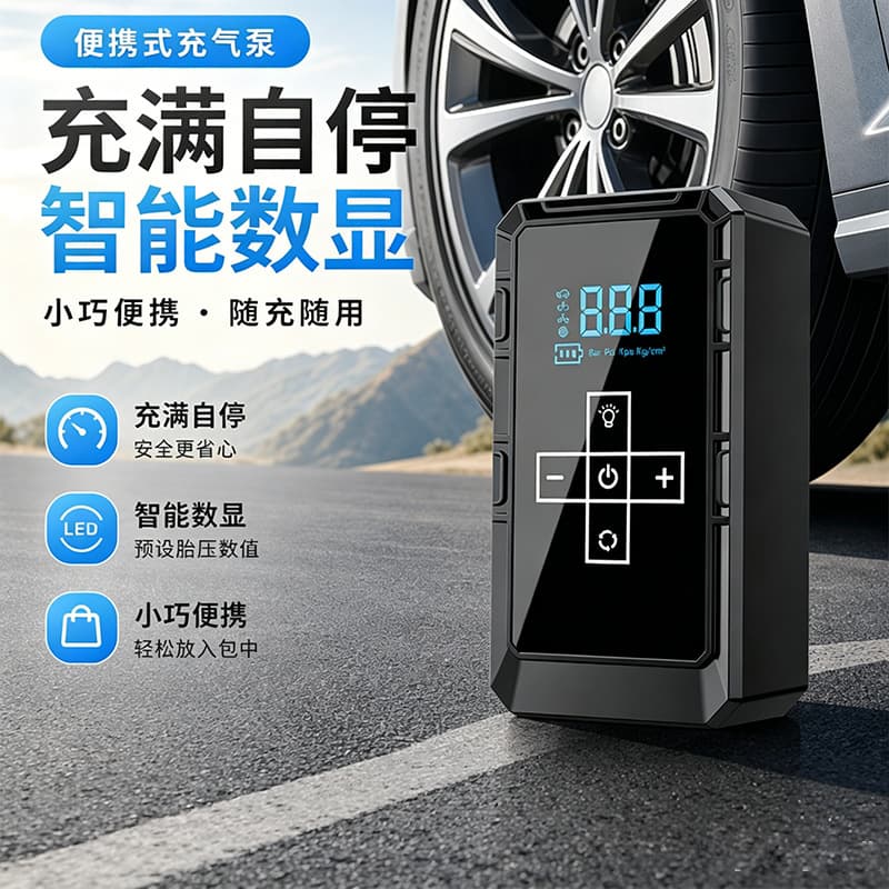 Customized Car Charger Portable Car Air Pump Car Inflator Pump 12Vdc Cigarette Lighter Power Supply Factory Wholesale