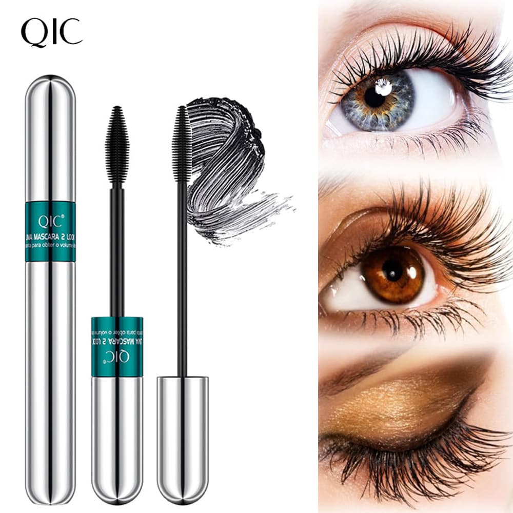 Mascara Cross-Border Hot Product QIC Dual-Effect Waterproof Smudge-Proof 2-in-1 Lengthening 4D Amazon Mascara